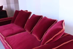 Pamono Rafaella Sofa in Red & Rusty Velvet by Biosofa Clearance