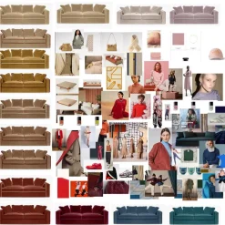 Pamono Rafaella Sofa in Red & Rusty Velvet by Biosofa Clearance