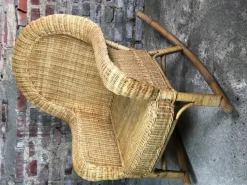 Pamono Rattan & Bamboo Rocking Chair, 1980 New