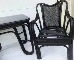 Pamono Rattan and Bamboo Table and Chairs Furniture Set, 1980s, Set of 4 Best