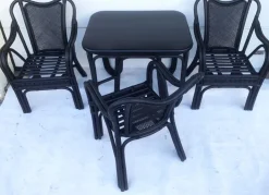 Pamono Rattan and Bamboo Table and Chairs Furniture Set, 1980s, Set of 4 Best