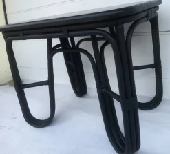Pamono Rattan and Bamboo Table and Chairs Furniture Set, 1980s, Set of 4 Best