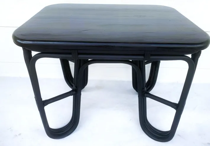 Pamono Rattan and Bamboo Table and Chairs Furniture Set, 1980s, Set of 4 Best