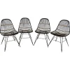 Pamono Rattan and Metal Chairs, 1960s, Set of 4