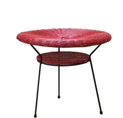 Pamono Rattan Armchairs and Coffee Table by Roberto Mango, Italy 1960s, Set of 3 Discount