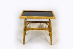 Pamono Rattan Armchairs, Table and Stool, 1960s, Set of 4 Best