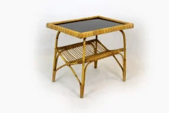 Pamono Rattan Armchairs, Table and Stool, 1960s, Set of 4 Best