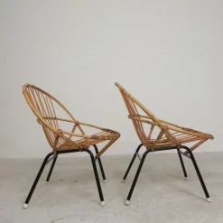Pamono Rattan, Bamboo Childrens Chairs from Rohe Noordwold,e 1950s, Set of 2 Discount