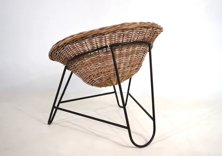 Pamono Rattan Basket Pod Lounge Chair, 1960 Sale