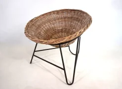 Pamono Rattan Basket Pod Lounge Chair, 1960 Sale