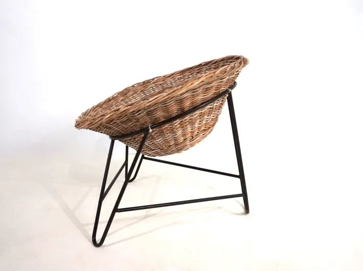 Pamono Rattan Basket Pod Lounge Chair, 1960 Sale