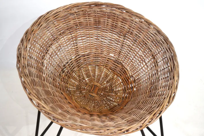 Pamono Rattan Basket Pod Lounge Chair, 1960 Sale