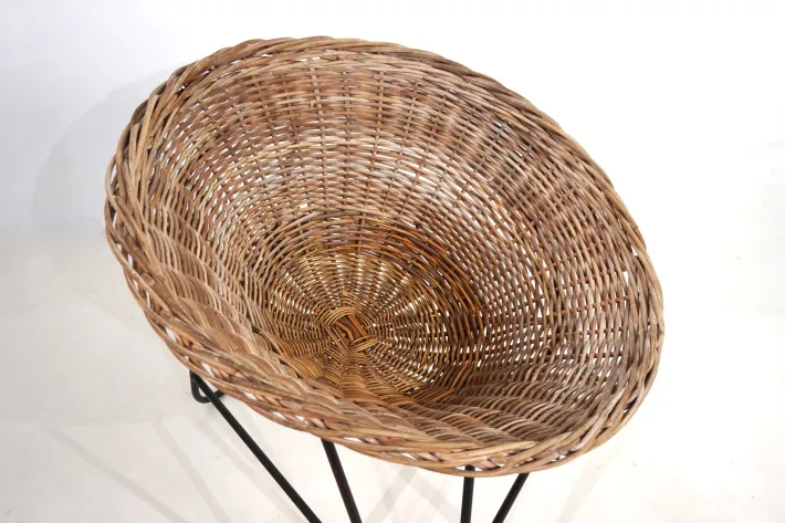 Pamono Rattan Basket Pod Lounge Chair, 1960 Sale