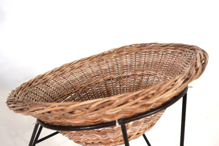 Pamono Rattan Basket Pod Lounge Chair, 1960 Sale