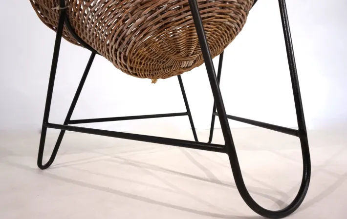 Pamono Rattan Basket Pod Lounge Chair, 1960 Sale