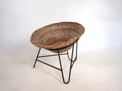 Pamono Rattan Basket Pod Lounge Chair, 1960 Sale