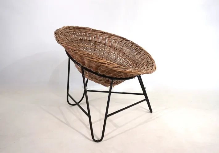 Pamono Rattan Basket Pod Lounge Chair, 1960 Sale