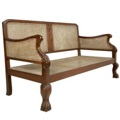 Pamono Rattan Bench & Armchairs, Set of 3 Online