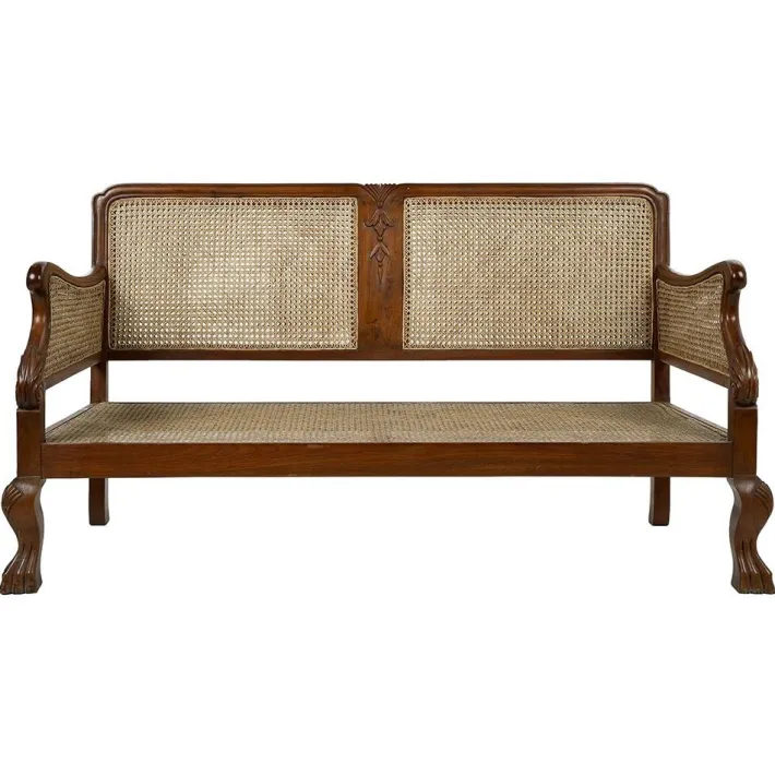 Pamono Rattan Bench & Armchairs, Set of 3 Online