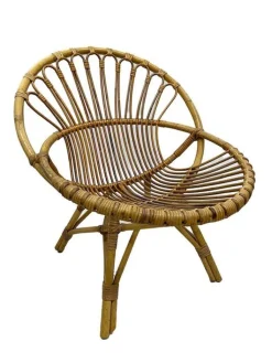 Pamono Rattan Children's Chair and Bookshelf, 1960s, Set of 2 Best