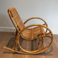 Pamono Rattan Children's Rocking Chair, 1970s Outlet