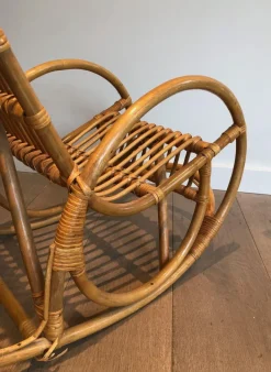 Pamono Rattan Children's Rocking Chair, 1970s Outlet