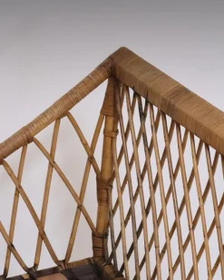 Pamono Rattan Daybed in the style of Jean Royère, 1970s New