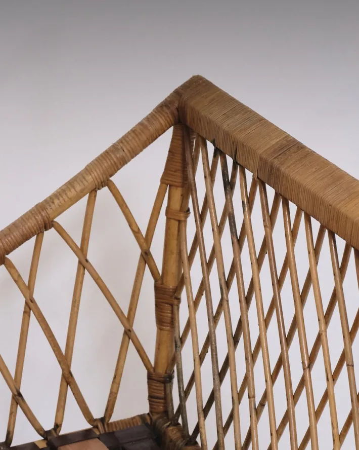 Pamono Rattan Daybed in the style of Jean Royère, 1970s New