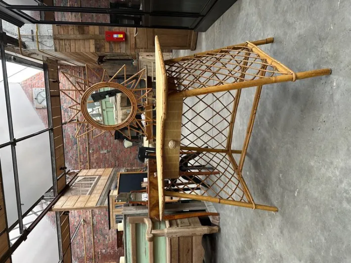 Pamono Rattan Dressing Table & Stool, 1960s, Set of 2 Best