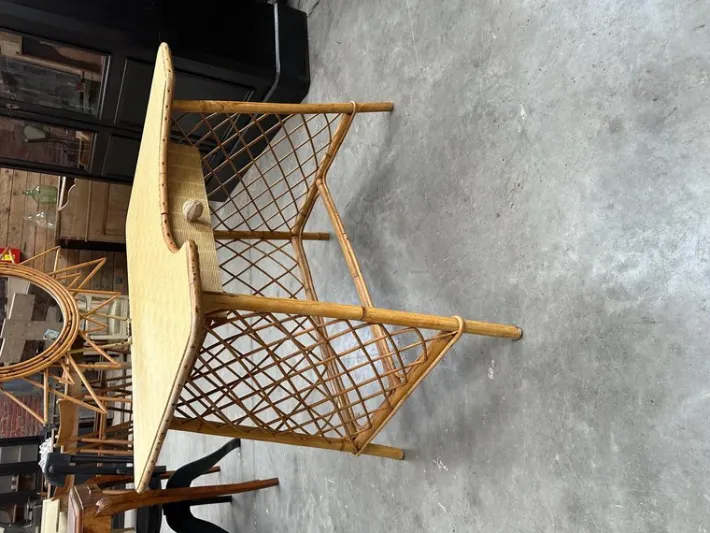 Pamono Rattan Dressing Table & Stool, 1960s, Set of 2 Best