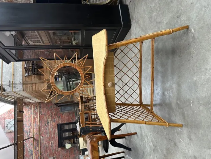 Pamono Rattan Dressing Table & Stool, 1960s, Set of 2 Best