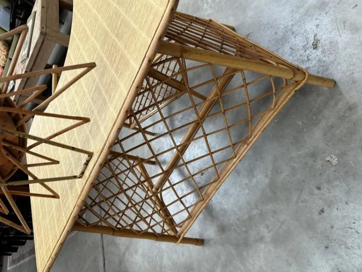 Pamono Rattan Dressing Table & Stool, 1960s, Set of 2 Best