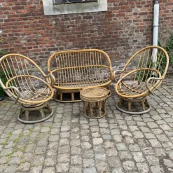 Pamono Rattan Garden Furniture, 1960s, Set of 4 Discount