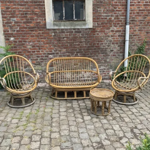 Pamono Rattan Garden Furniture, 1960s, Set of 4 Discount