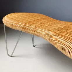 Pamono Rattan Peanut Bench from Ikea, 1999 Outlet