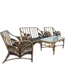 Pamono Rattan Reed Bamboo Sofa with Chairs and Table, 1970s, Set of 4 Online