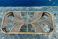 Pamono Rattan Reed Bamboo Sofa with Chairs and Table, 1970s, Set of 4 Online