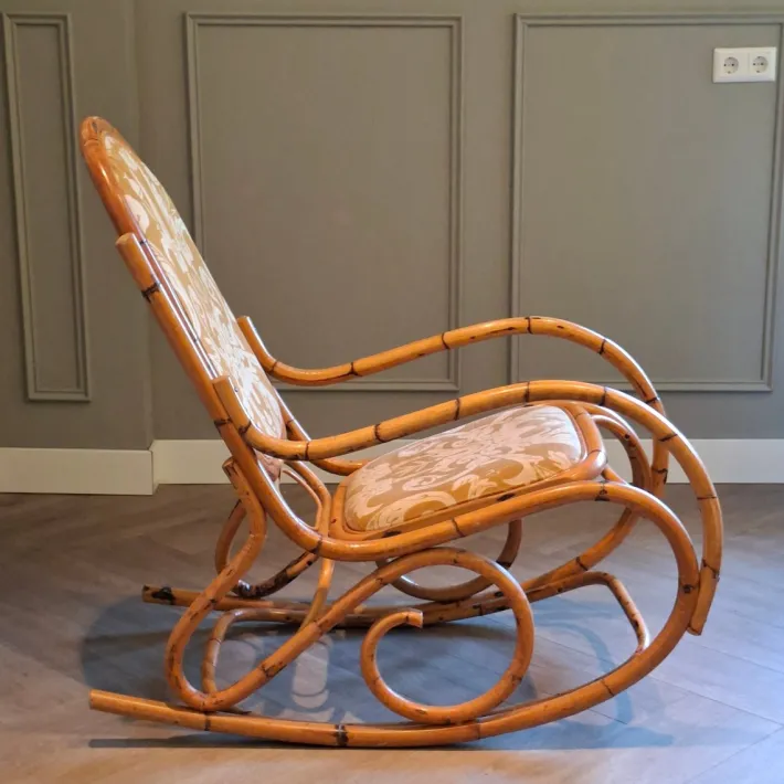 Pamono Rattan Rocking Chair, 1960s Sale