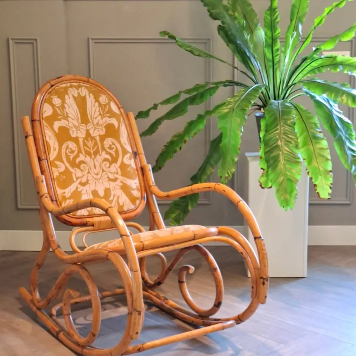 Pamono Rattan Rocking Chair, 1960s Sale
