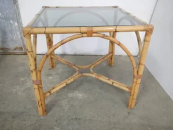 Pamono Rattan Table, Italy, 1970s Outlet