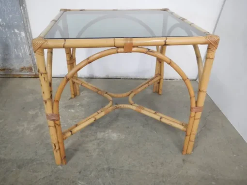 Pamono Rattan Table, Italy, 1970s Outlet