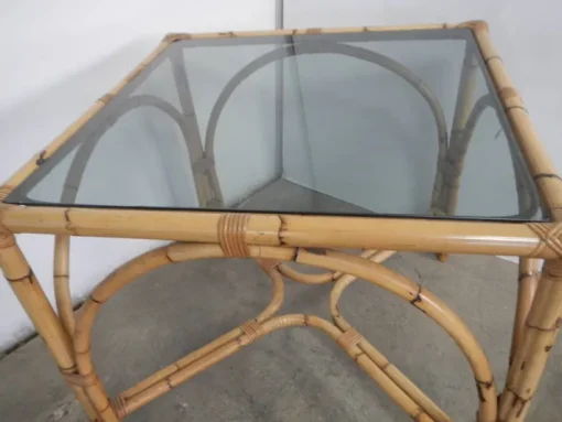 Pamono Rattan Table, Italy, 1970s Outlet