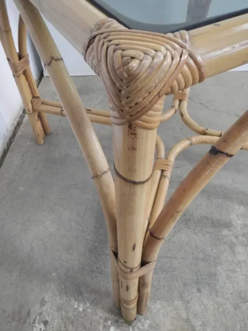 Pamono Rattan Table, Italy, 1970s Outlet