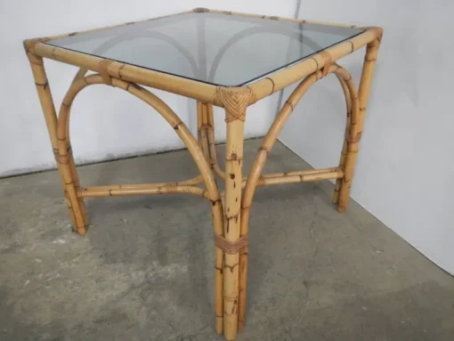 Pamono Rattan Table, Italy, 1970s Outlet