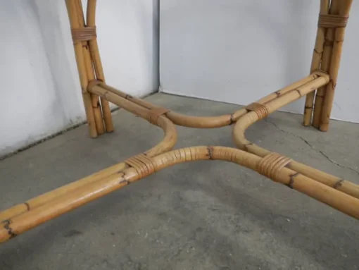 Pamono Rattan Table, Italy, 1970s Outlet
