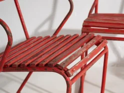 Pamono Red Garden Chairs, 1920s, Set of 4 Best