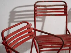 Pamono Red Garden Chairs, 1920s, Set of 4 Best