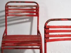 Pamono Red Garden Chairs, 1920s, Set of 4 Best