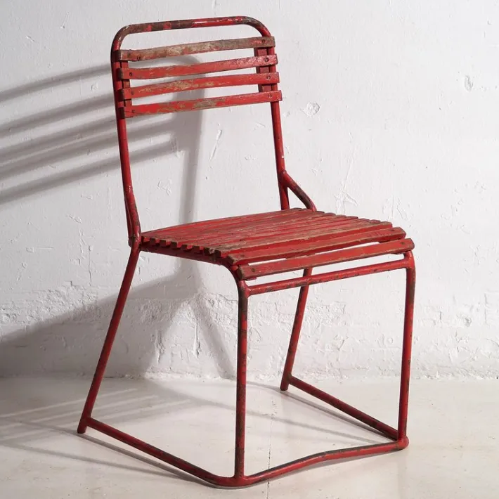 Pamono Red Garden Chairs, 1920s, Set of 4 Best