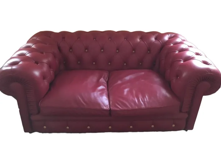 Pamono Red Leather Sofa from Poltrona Frau, 2020